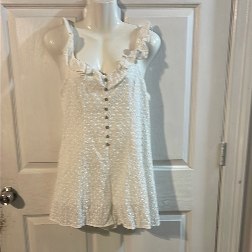 Miss Me White Ruffled Jumpsuit